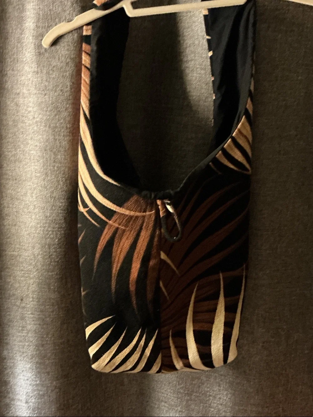 Tropical Print Black & Brown Card Holder Pouch